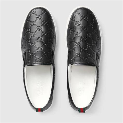 gucci black male shoes|gucci men's slip on shoes.